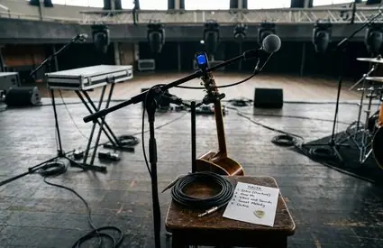 Vinyl record on a turntable